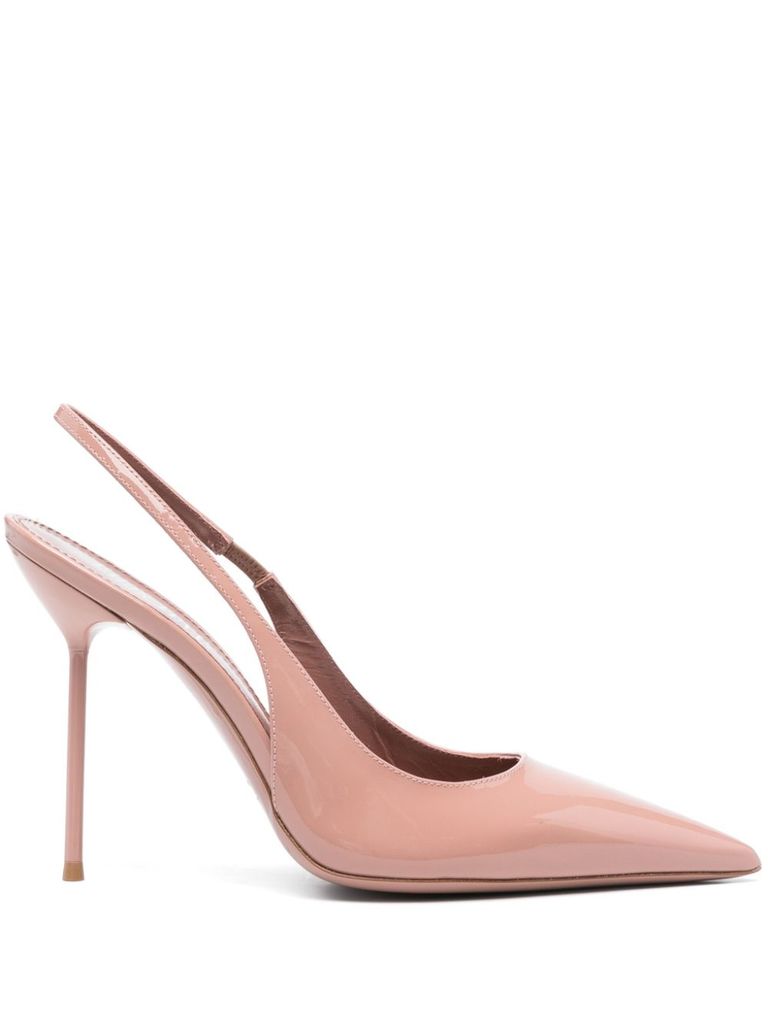Shop Paris Texas Shiny Leather Slingback In Pink