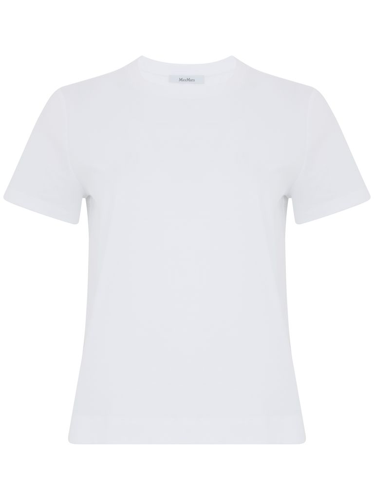 Max Mara Logo Embroidered Crewneck T-shirt In White