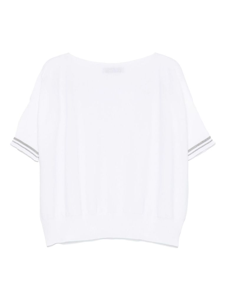 D Exterior D.exterior Boat Neck T-shirt In White In White