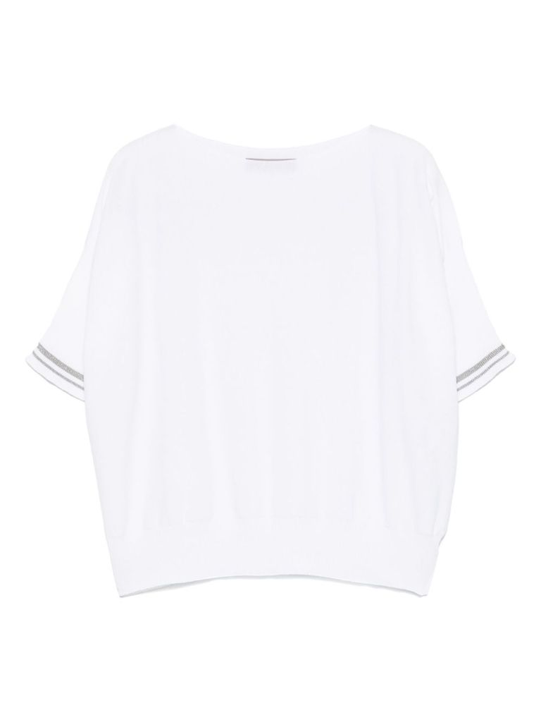 D Exterior D.exterior Boat Neck T-shirt In White In White