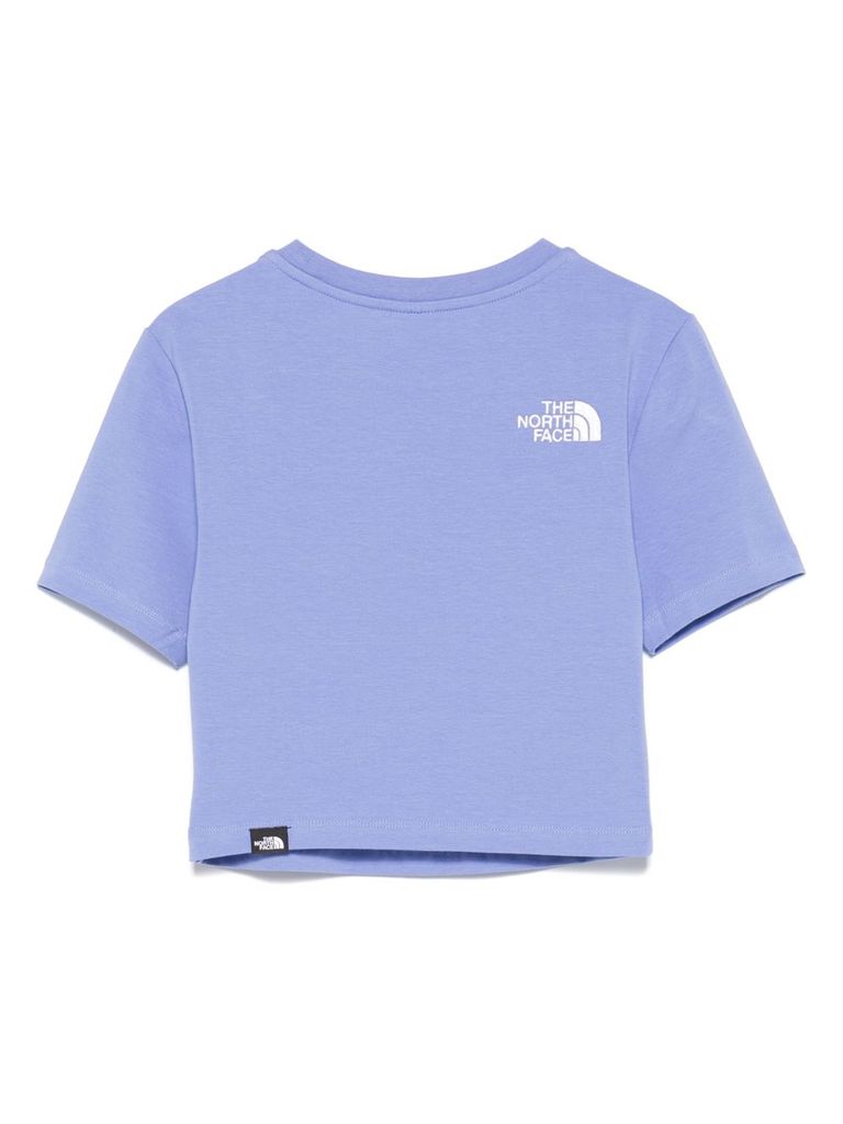 THE NORTH FACE COTTON CROPPED T-SHIRT IN BLUE