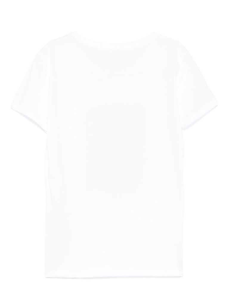Liu •jo Cotton T-shirt In White With Print In White