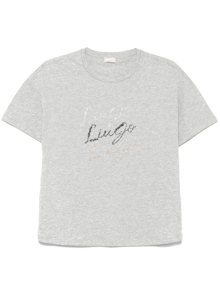 Liu •jo Cotton T-shirt In Grey In Grey