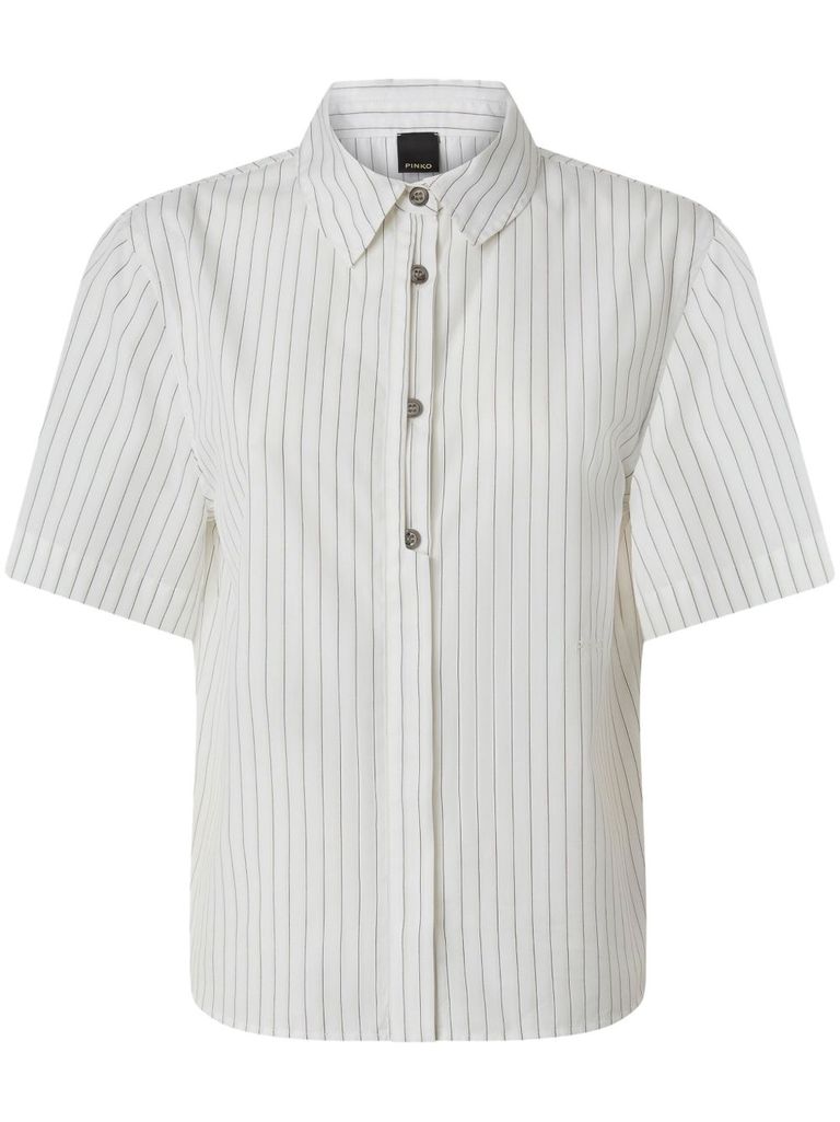 Shop Pinko White Cotton 'innuendo' Shirt In Multicolour