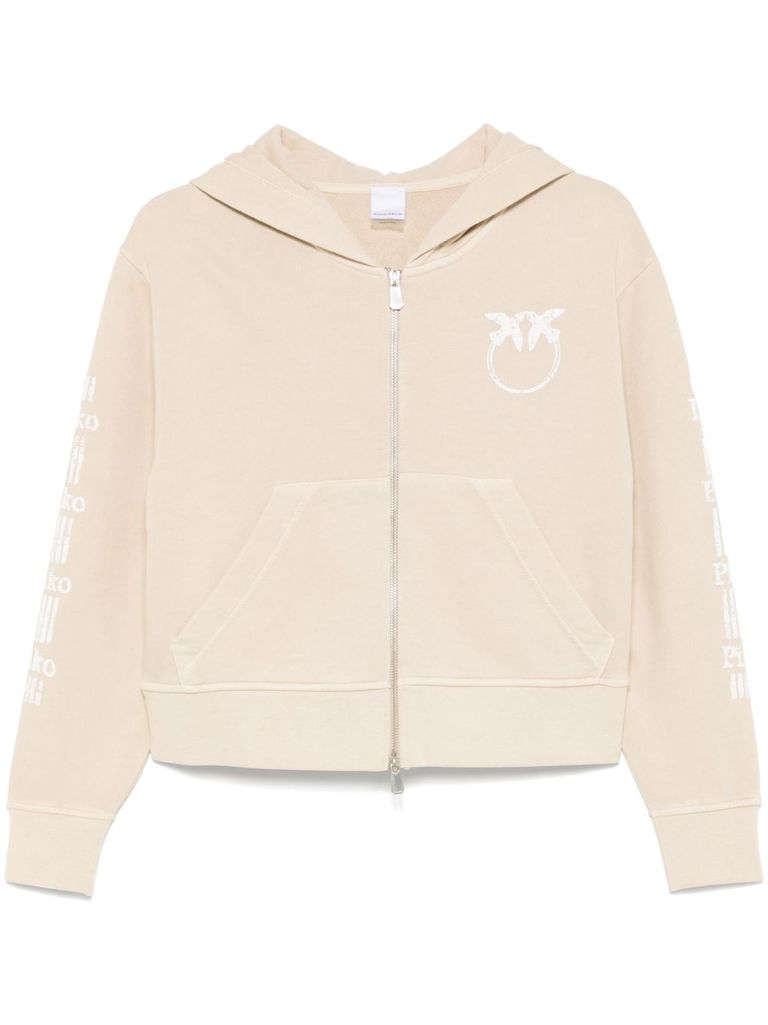 Shop Pinko Beige Cotton 'onitsha' Sweatshirt