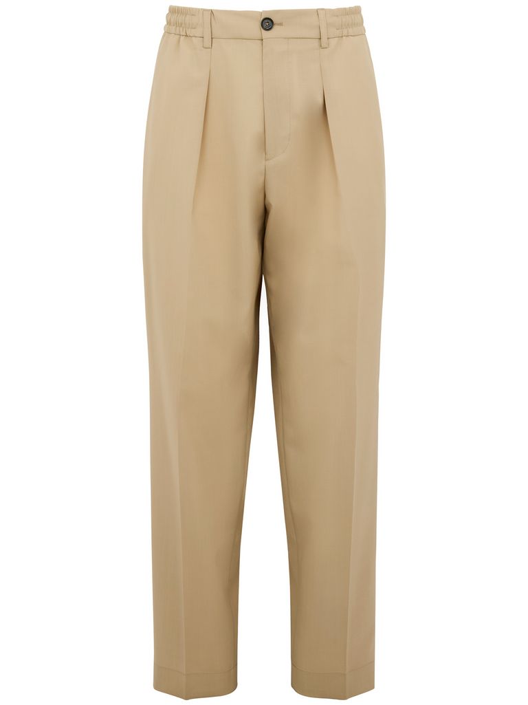 BE ABLE BEIGE 'DOMINIQUE' TROUSERS IN VIRGIN WOOL