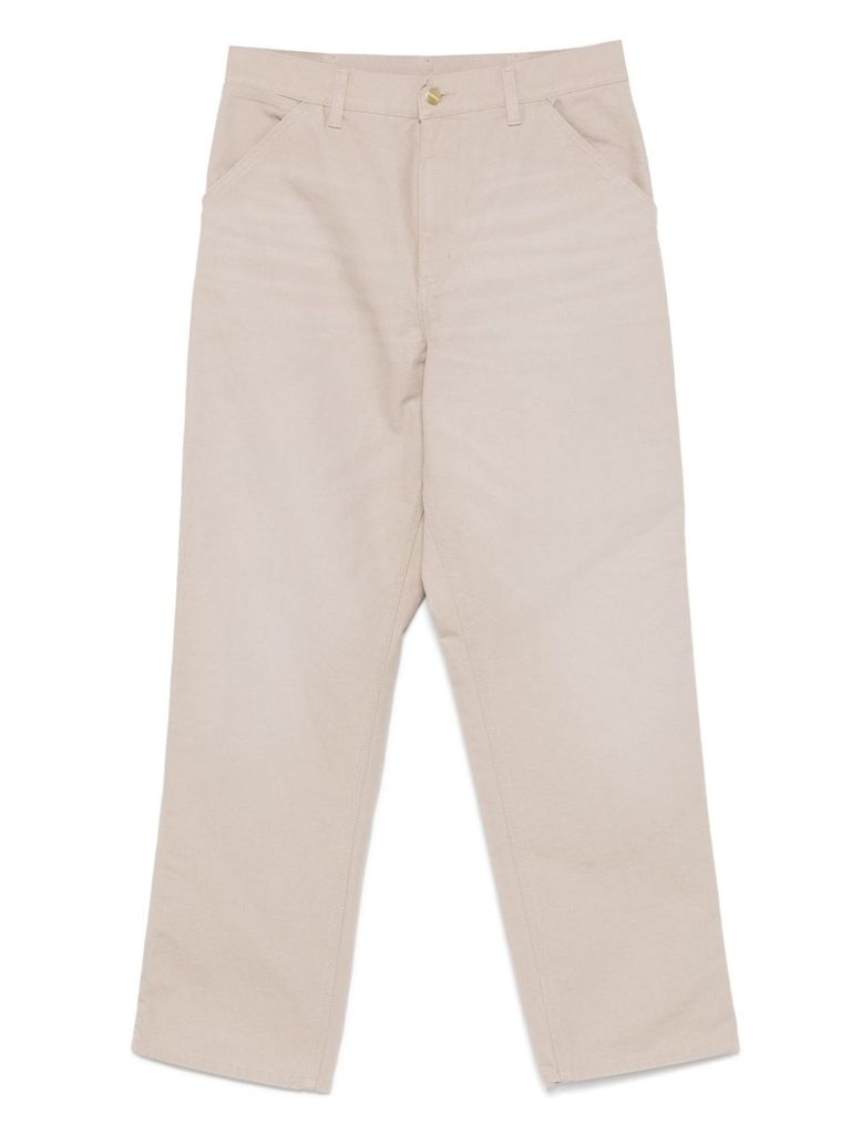 Carhartt Double Knee Cotton Blend Trousers In Beige