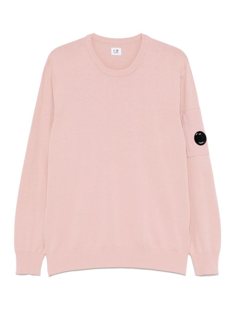 C.p. Company Crew Neck Sweatshirt With Distinctive Lens Detail In Pink