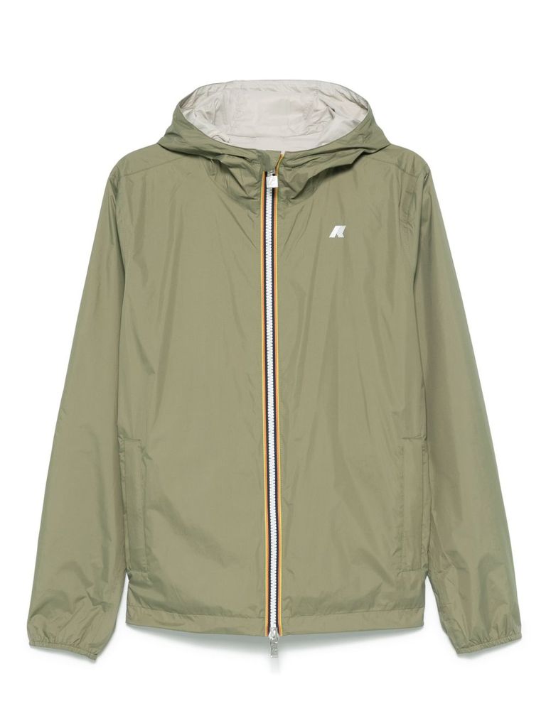 K-way Green 'jake Plus' Jacket With Logo In Green