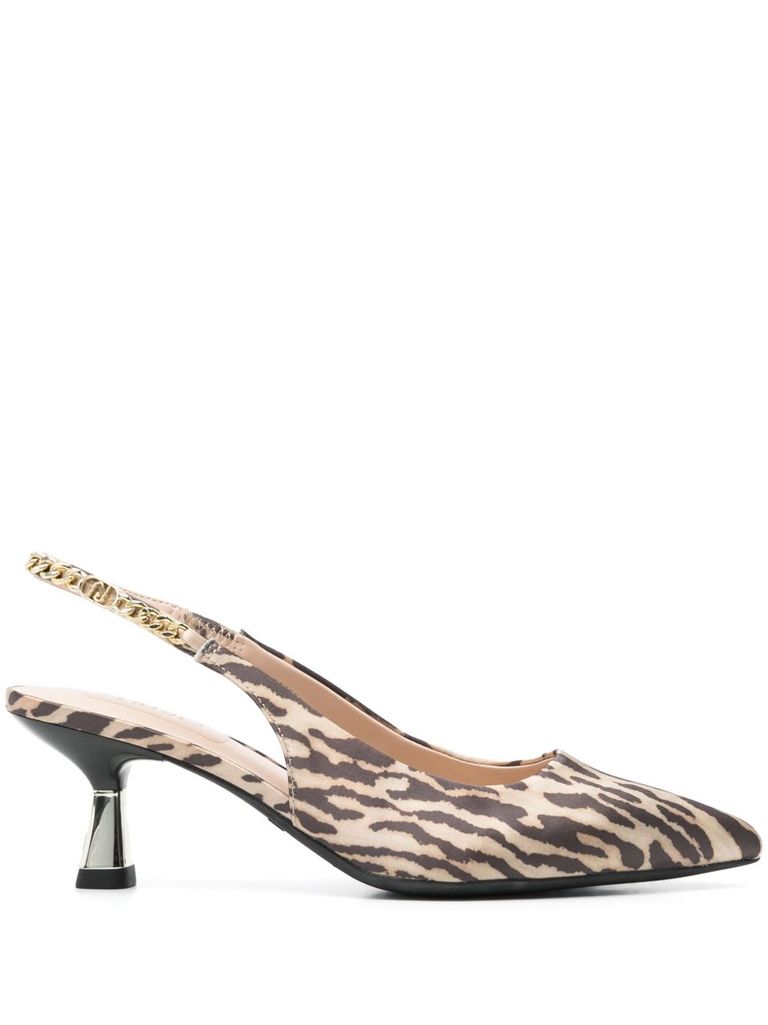 Liu •jo Liu Jo Animal Print Pointed Toe Slingback Shoes In Multicolour