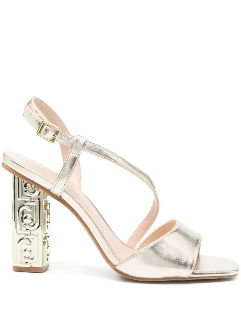 Shop Liu •jo Gold-tone Sandals