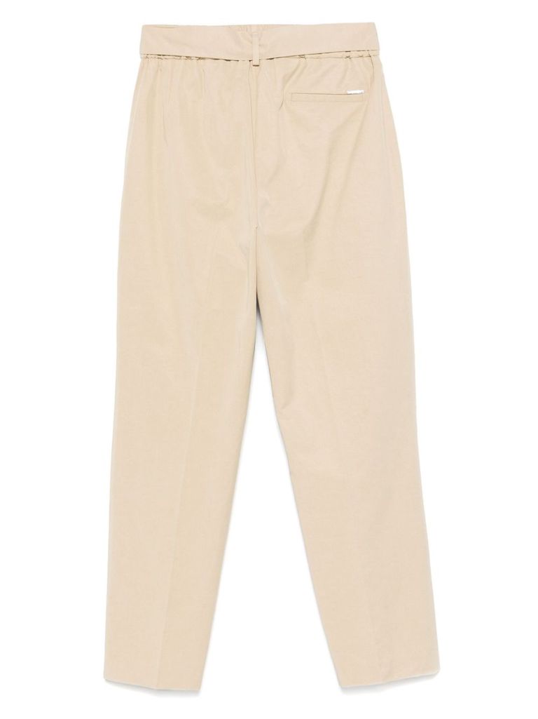 Liu •jo Liu Jo Beige Cotton Trousers In Neutral
