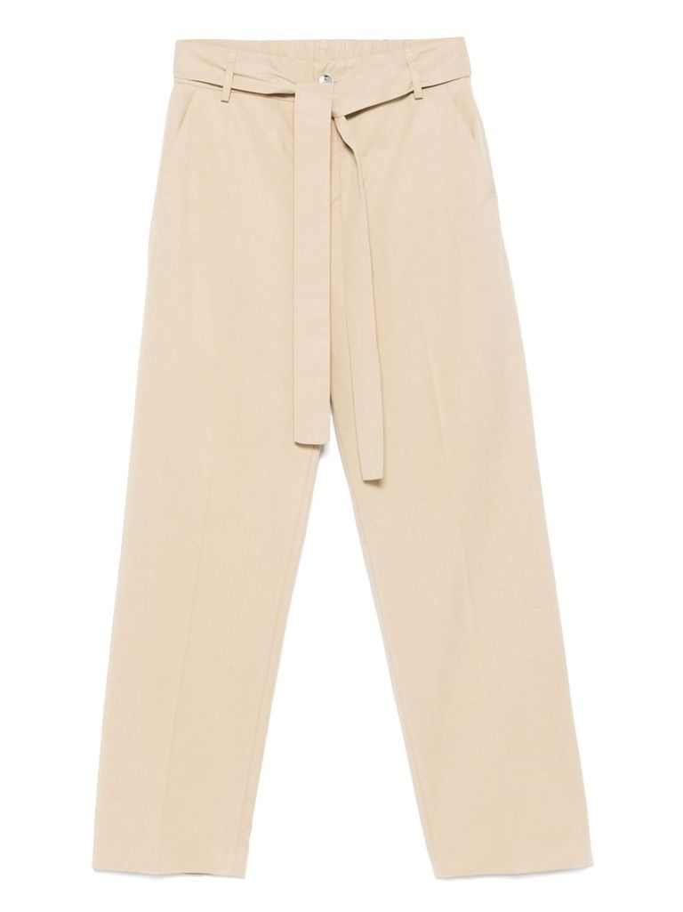 Liu •jo Liu Jo Beige Cotton Trousers In Neutral