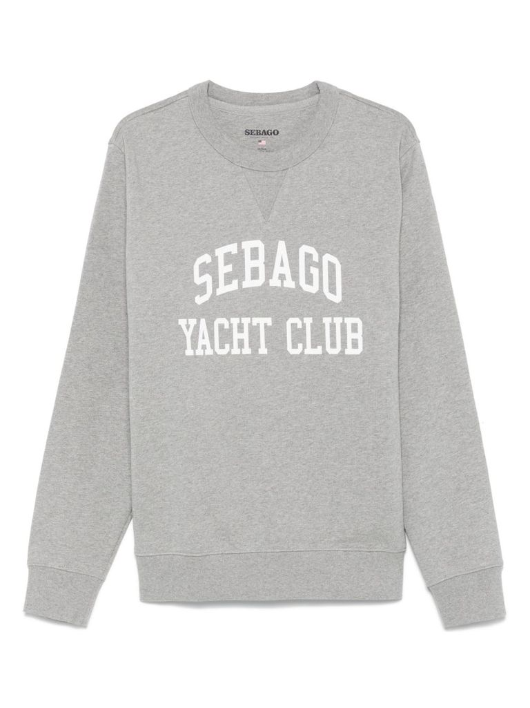 Sebago Grey 'boothbay' Sweatshirt With White Print In Grey