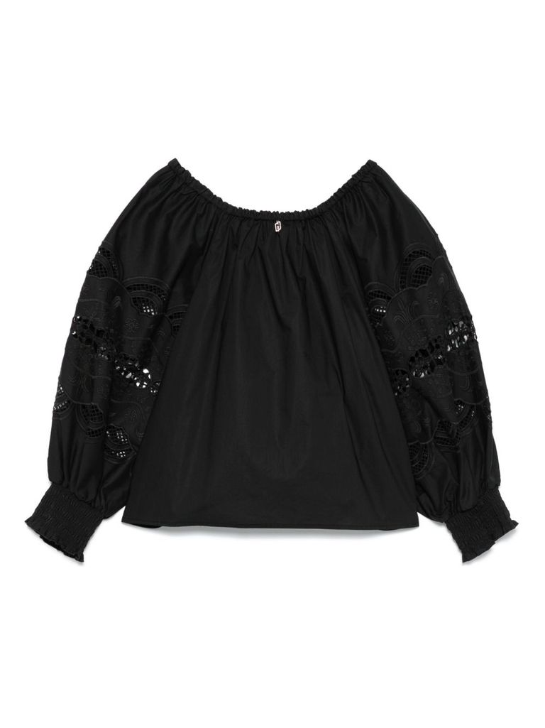 Liu •jo Liu Jo Black Cotton Blouse In Black