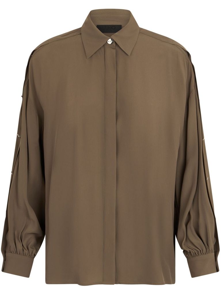 Liu •jo Liu Jo Green Shirt With Classic Collar In Green
