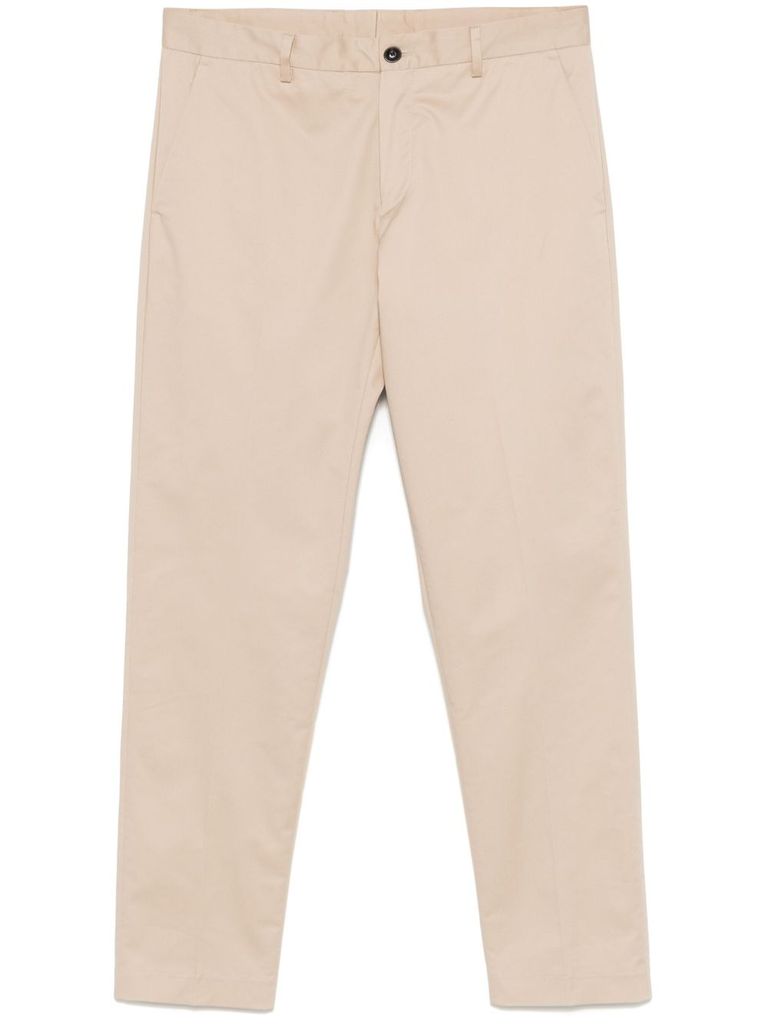 Shop Daniele Alessandrini Classic Trousers In Beige Cotton