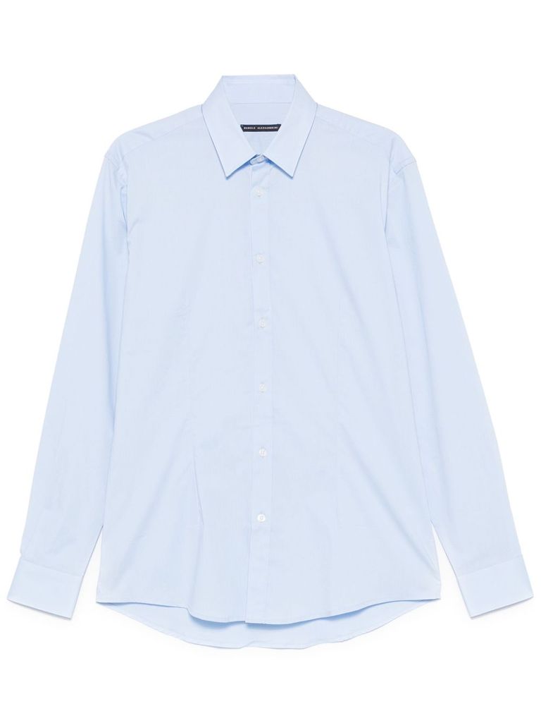 Shop Daniele Alessandrini Iconic Shirt In Light Blue Cotton