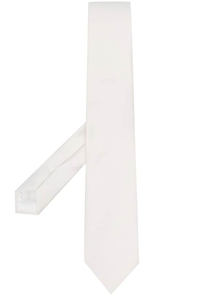Tagliatore White Pointed Tie In White