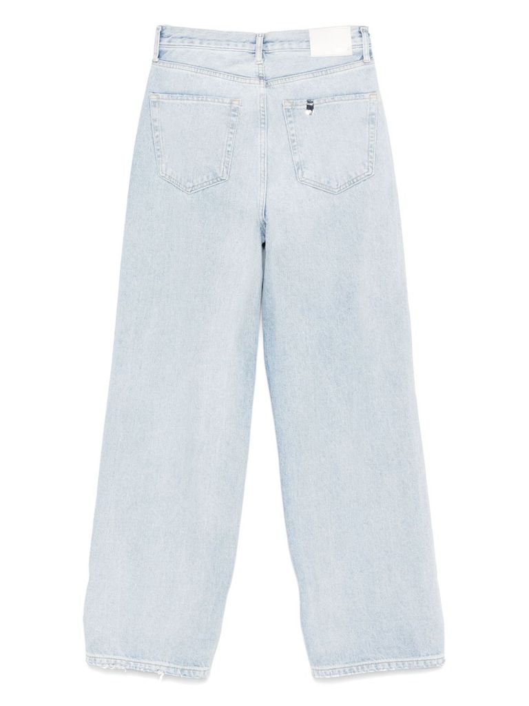 Liu •jo Liu Jo High-waisted Wide-leg Jeans With Distressed Detailing In Blue