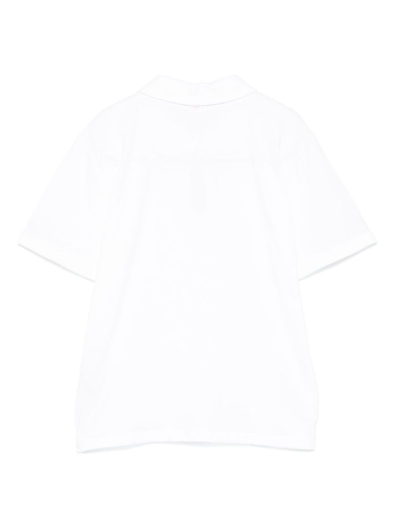 Liu •jo Cotton Polo In White With Rhinestones In White
