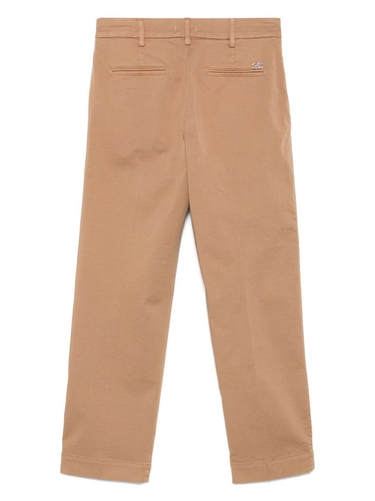 Liu •jo Straight Trousers In Caramel Brown In Beige