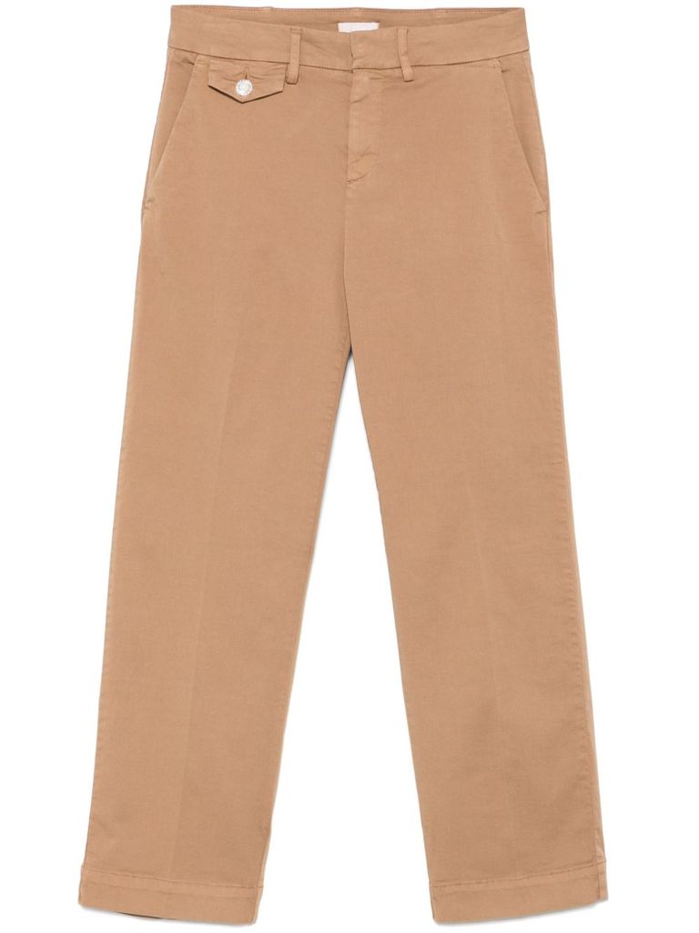 Liu •jo Straight Trousers In Caramel Brown In Beige
