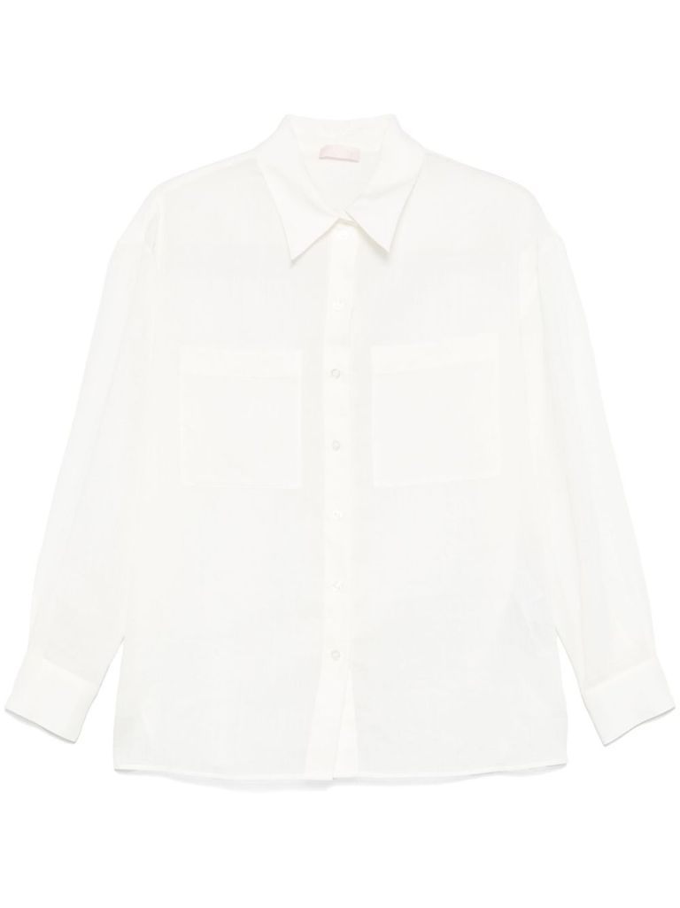 Liu •jo Liu Jo Classic White Ramia Shirt With Relaxed Fit In White