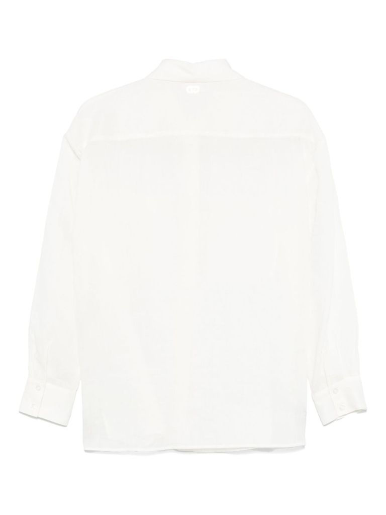 Liu •jo Liu Jo Classic White Ramia Shirt With Relaxed Fit In White
