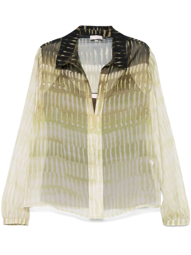 Liu •jo Liu Jo Green Shirt With Unique Earthy Pattern In Green