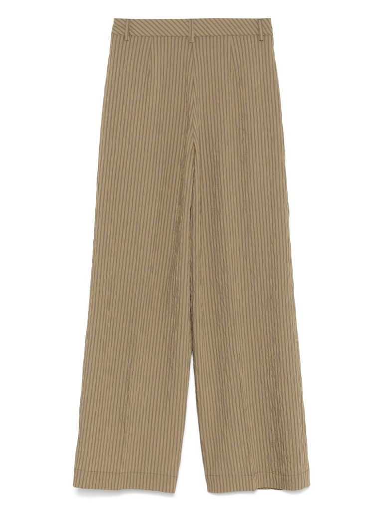Liu •jo Liu Jo Wide-leg Trousers In Rich Green Modal Blend In Brown