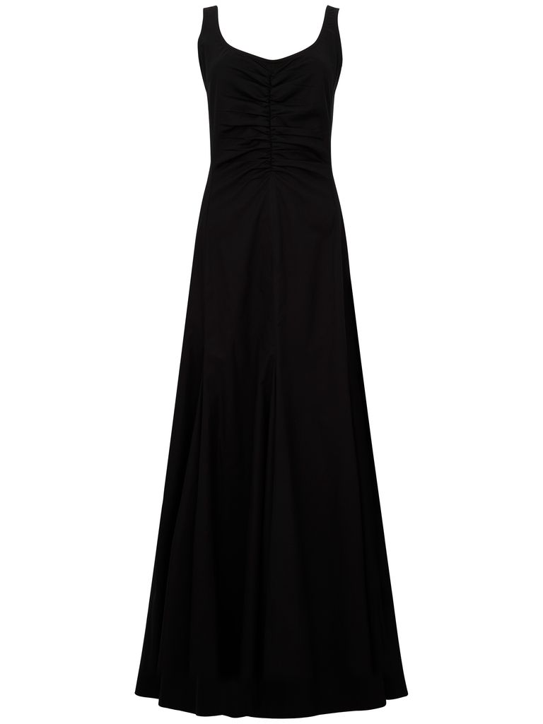 Sportmax Scoop Neck Sleeveless Dress With Flared Hem In Black