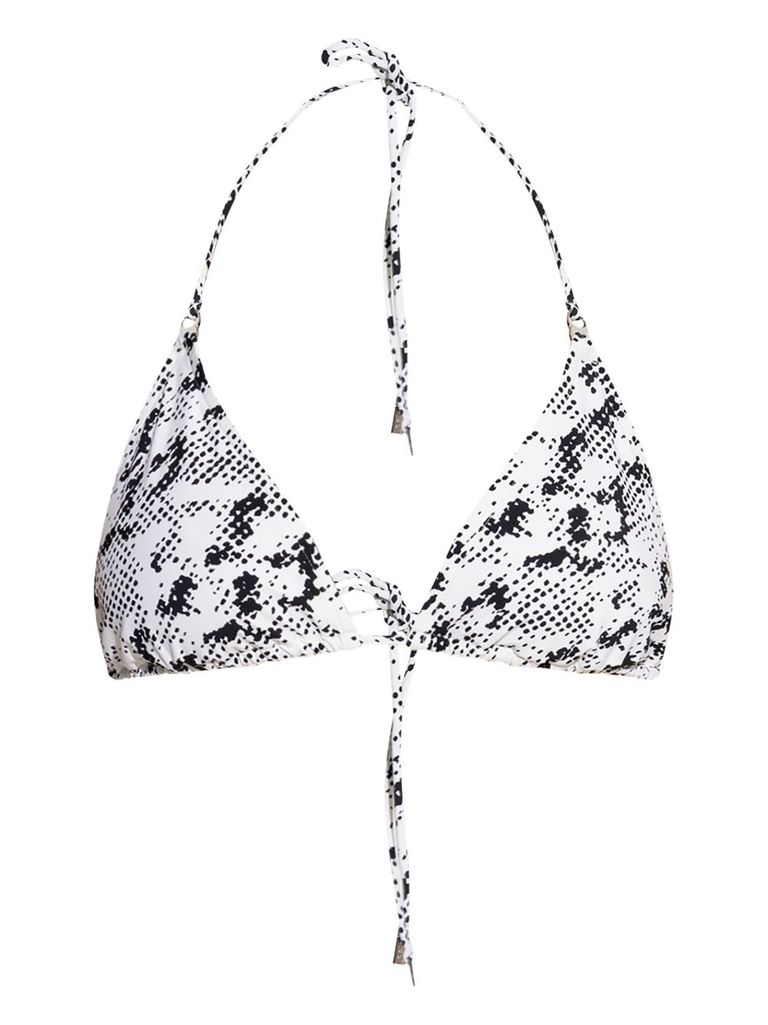 Tory Burch All-over Printed Tie-fastened Bikini Top In White