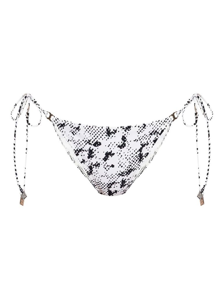 Tory Burch White Printed Tie-side Bikini Bottoms In White