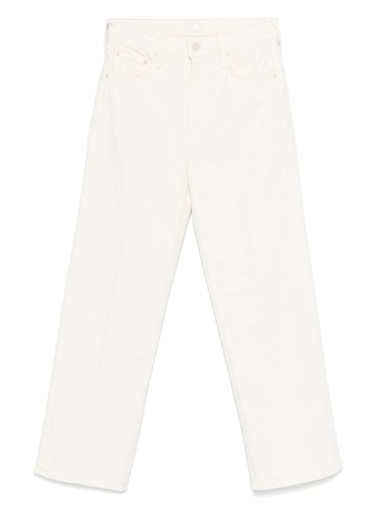Mother High Waist Jeans In Light Beige In Beige