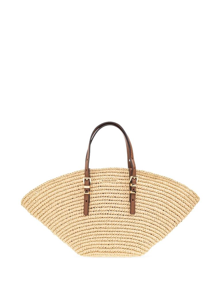 Shop Michael Kors Tote Bag In Beige With Two Adjustable Top Handles