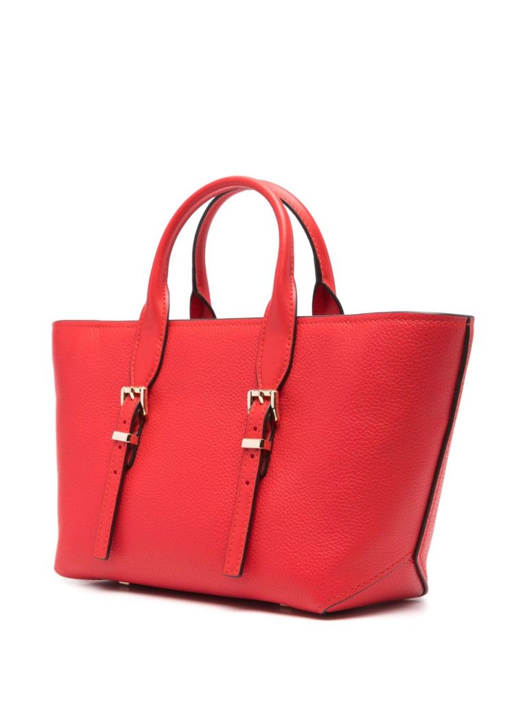 Michael Kors Calf Leather Shopping Bag In Red In Red