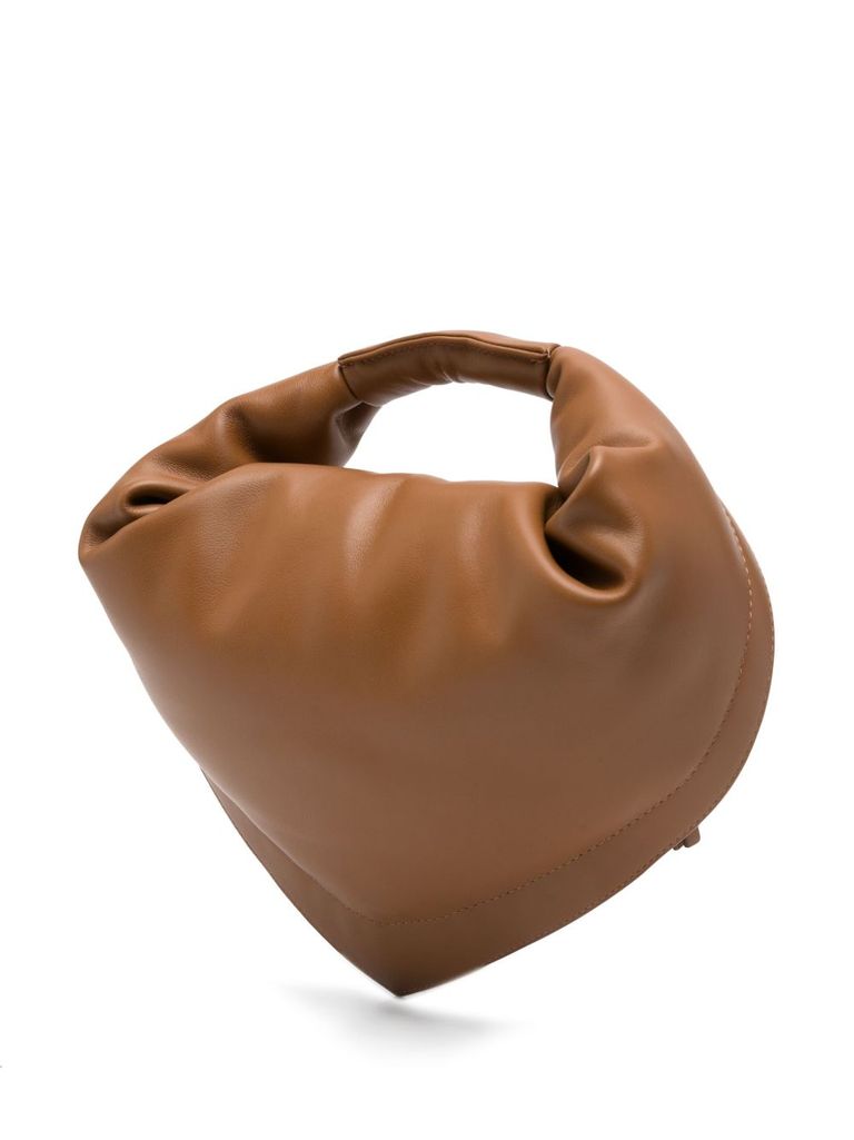 Leather hand bag 'Midi Tortellino' in camel