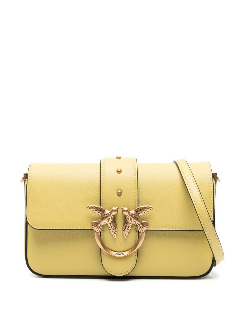 PINKO 'LOVE ONE MINI' CROSSBODY BAG IN YELLOW
