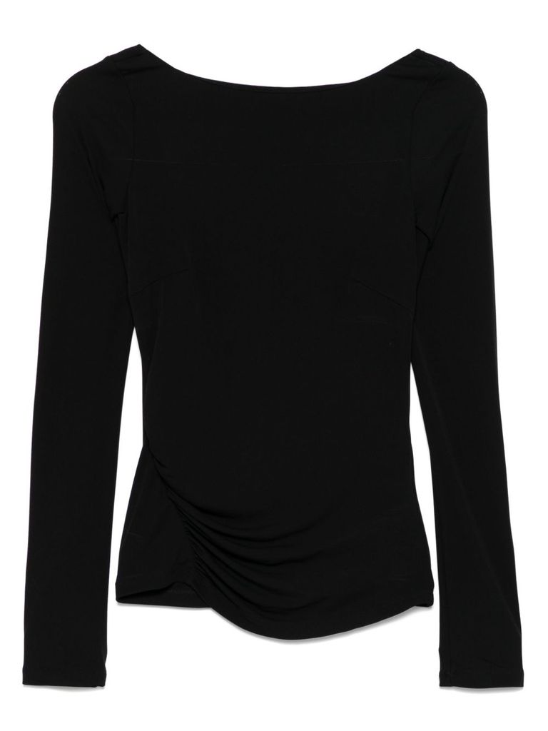 Shop Elisabetta Franchi T-shirt In Black With Back Neckline