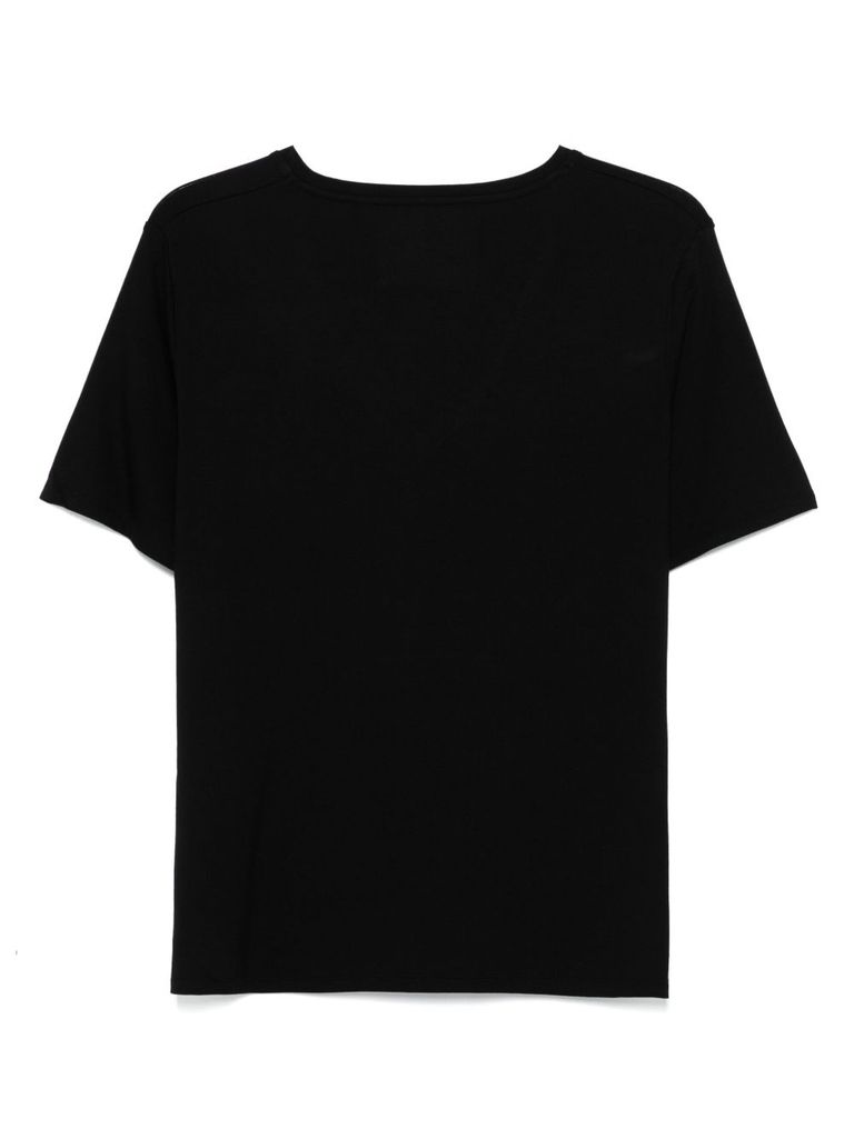 MAJESTIC T-SHIRT IN BLACK WITH V-NECK