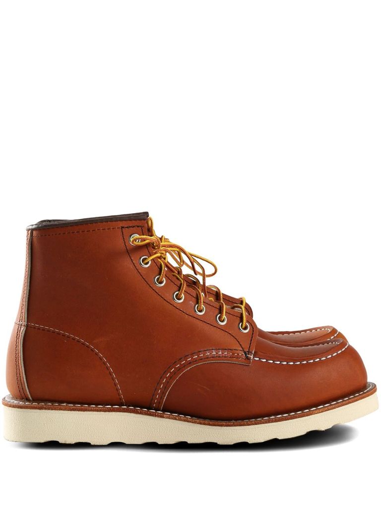 Shop Red Wing Classic Moc Ankle Boots In Brown