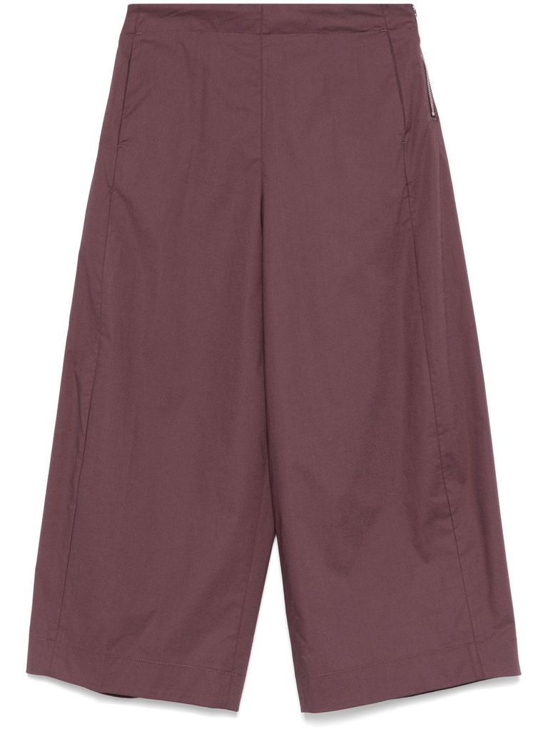 Nine In The Morning Purple Mia Cropped Trousers In Red