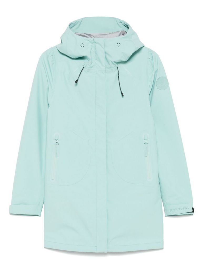 Save The Duck Lightweight Water-repellent Parka With Modern Silhouette In Green