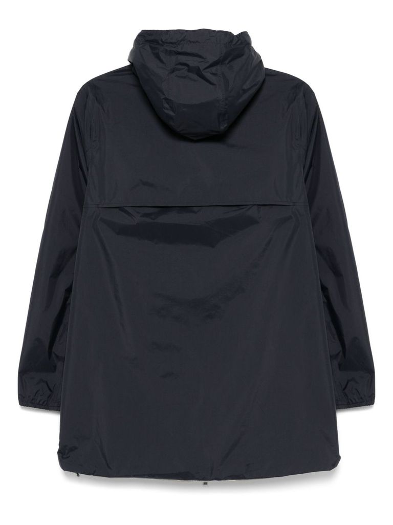 K-WAY WATERPROOF JACKET IN NAVY BLUE WITH HOOD