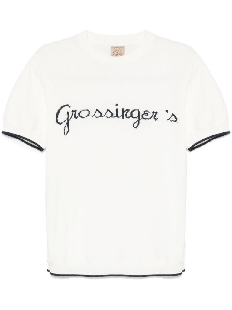 Rakkì Grossinger's T-shirt In Knitted Cotton In Blue