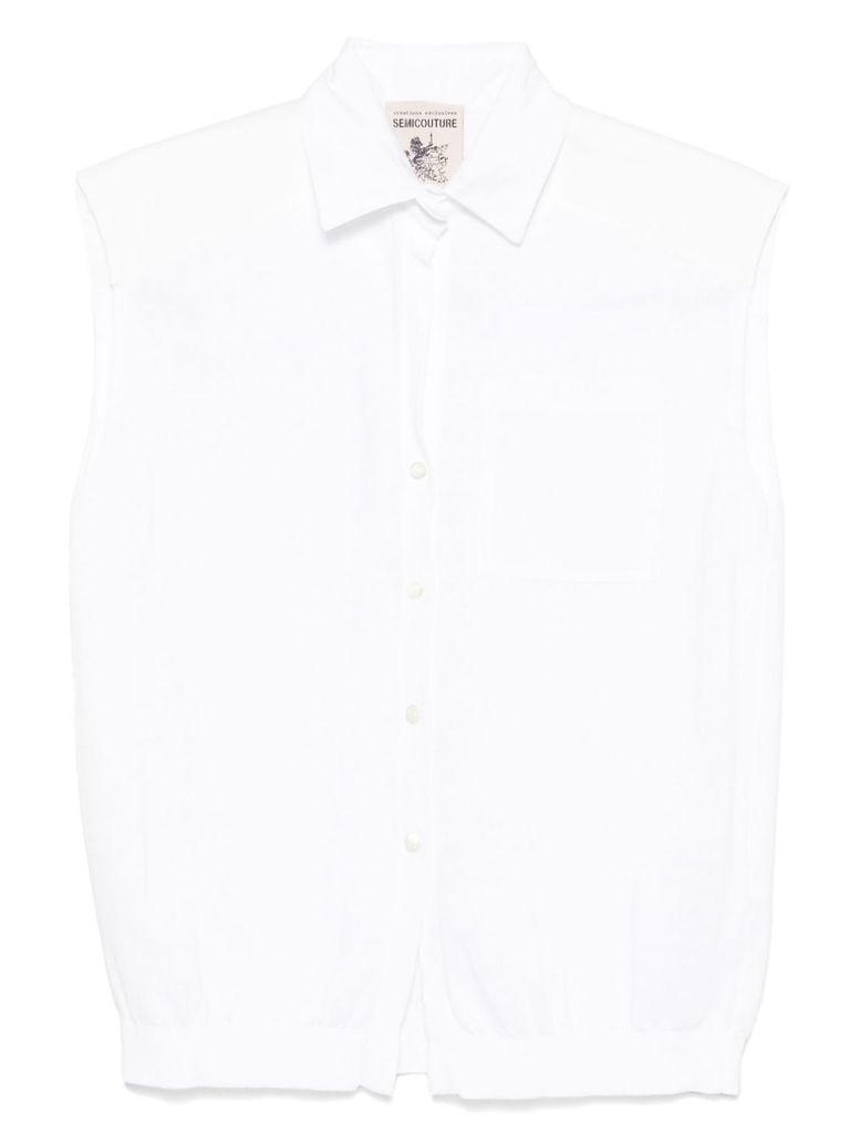 Shop Semicouture Cotton Vest In White