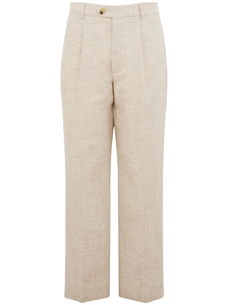 AMARANTO ELEGANT BEIGE COTTON PANTS 