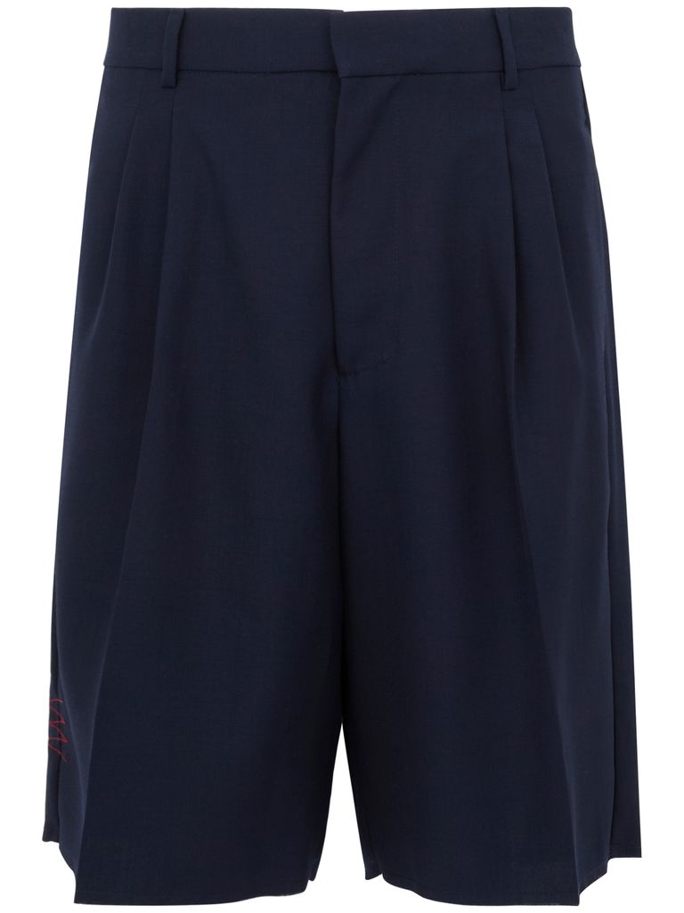 Shop Amaranto Navy Blue Shorts With Pockets