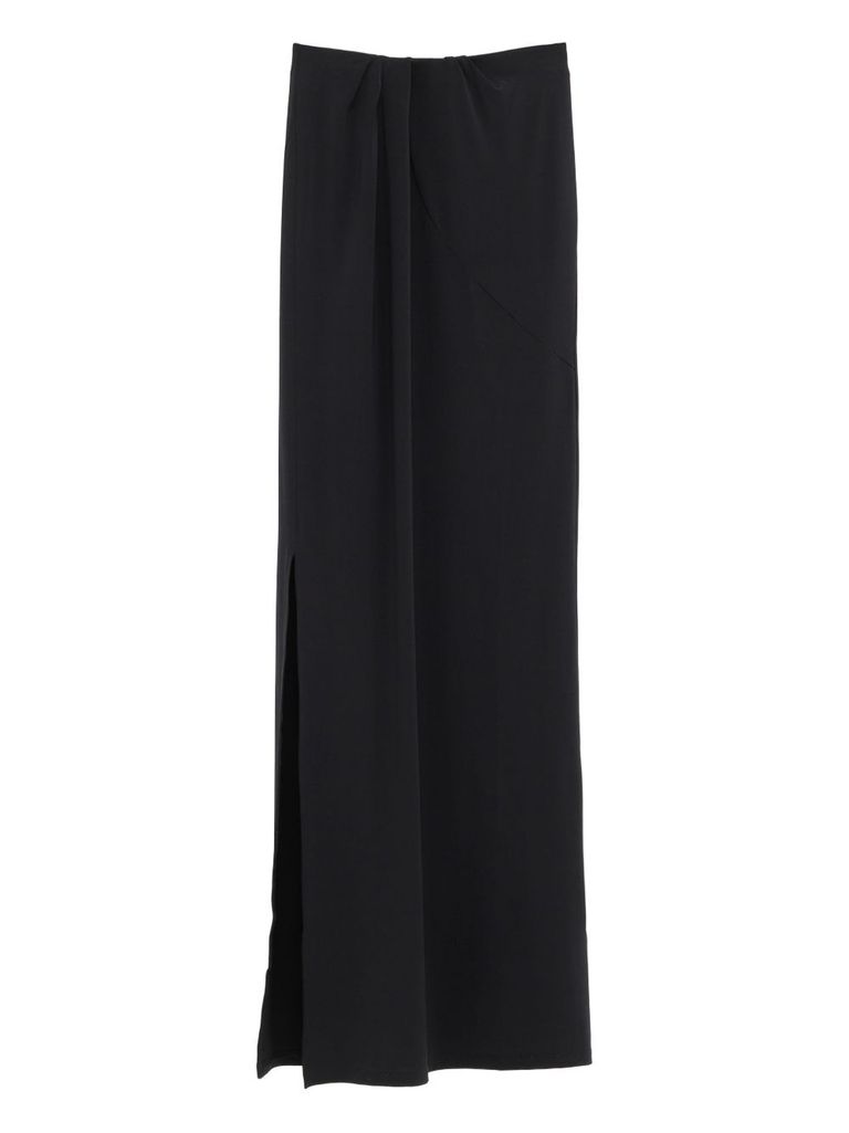 Jacquemus Floor-length Black Skirt With Subtle Side Slit In Black